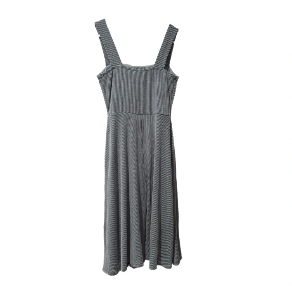 Nine Britton Stitch Fix Sleeveless Square Neck Ribbed Midi Dress Blue Sz Medium - Picture 7 of 12